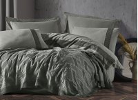 Постельное белье Washed Cotton Saheser - Freya Antrasit с покрывалом пике (Turkey), евро